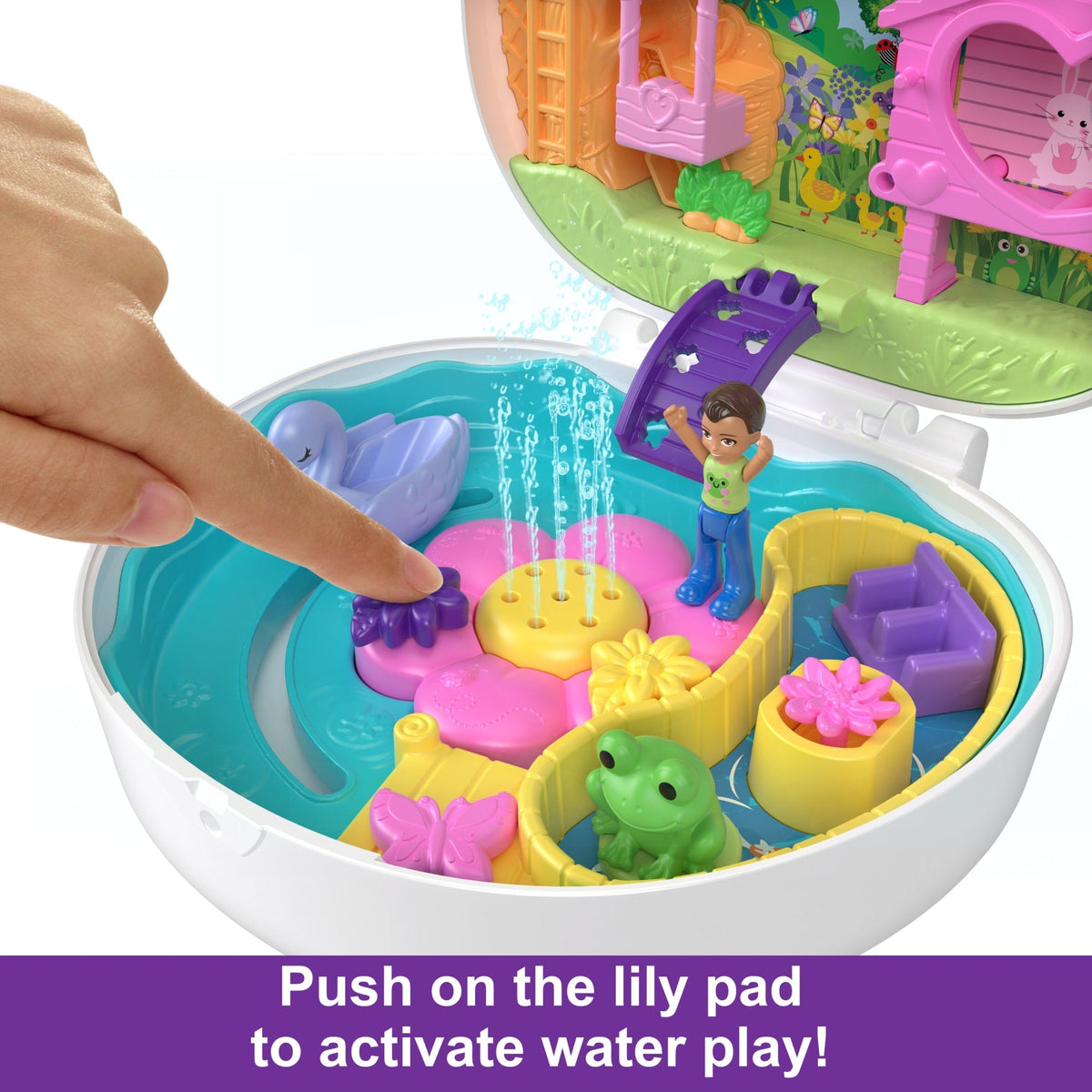 Polly Pocket Dolls Flower Garden Bunny Compact Playset