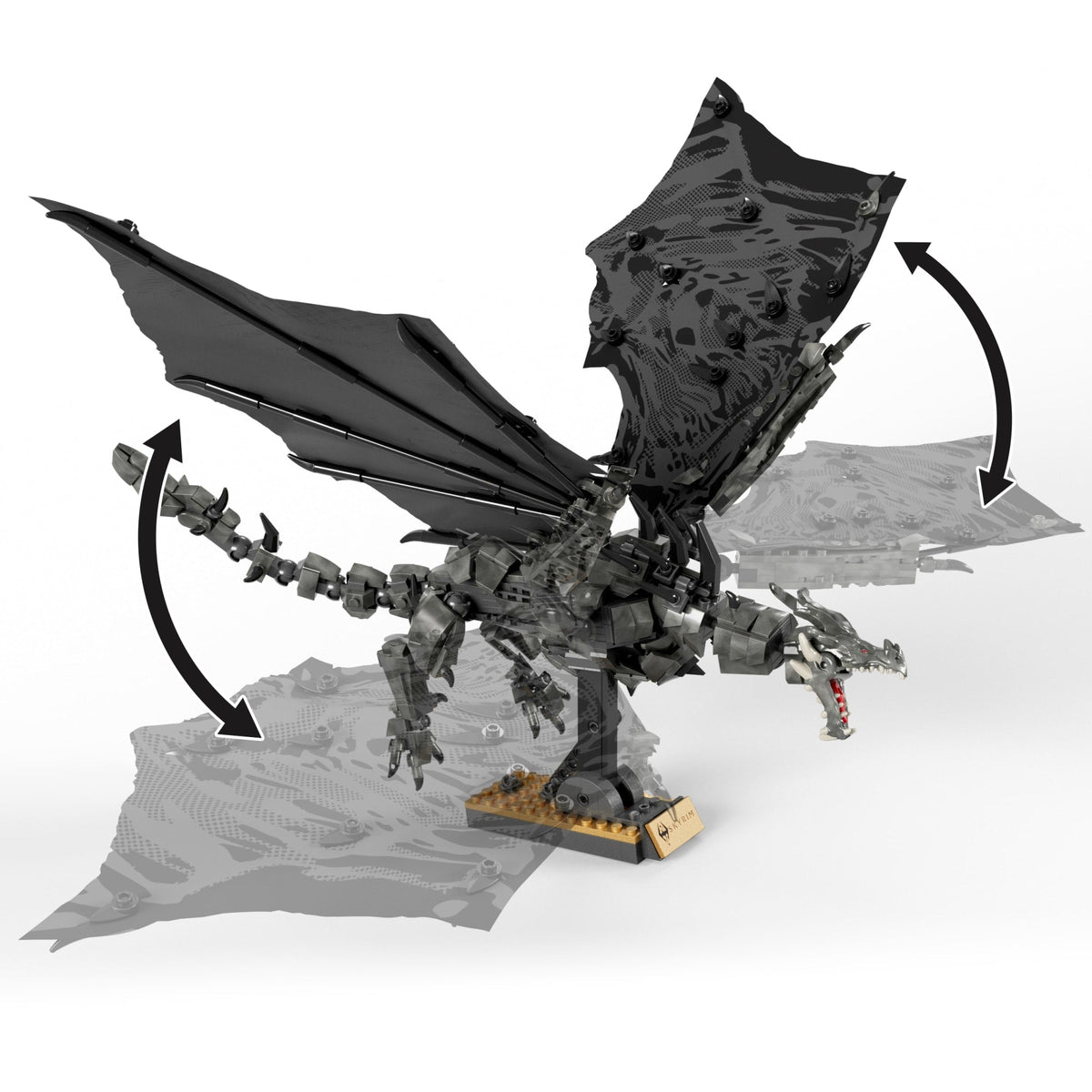 Mega-Skyrim Alduin Le Dévoreur de Mondes-Kit de 619Pièces