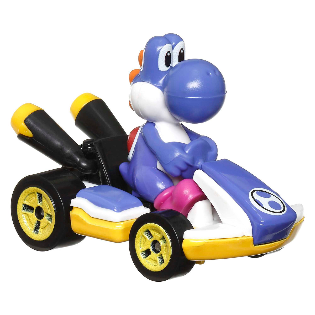 Hot Wheels Mario Kart Vehículo de Juguete Yoshi Estándar Kart Azul Obscuro