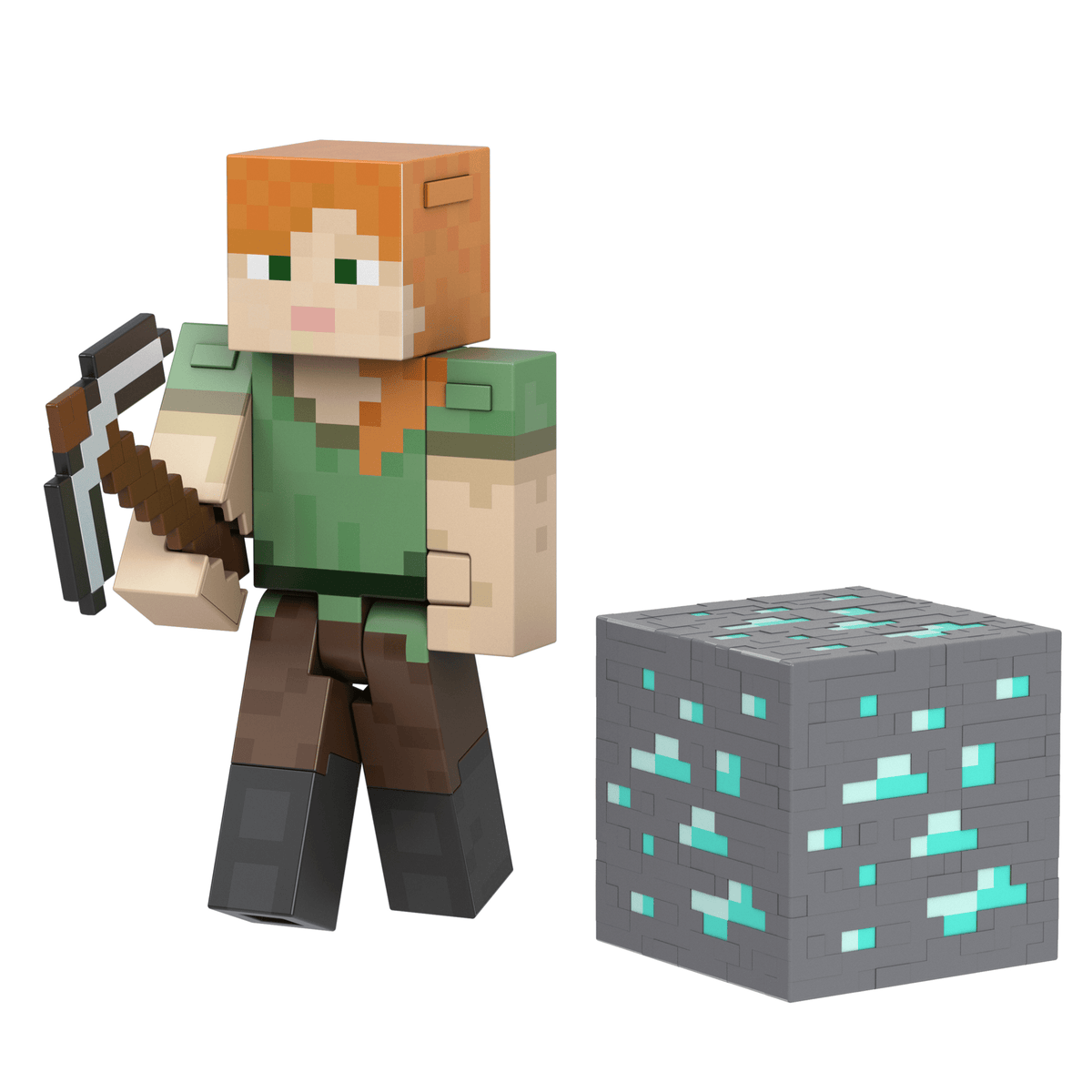 Minecraft Diamond Figura de Brinquedo Alex Exclusivo Colecionável de 5.5